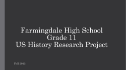 Farmingdale HS Grade 11 US History Research Project