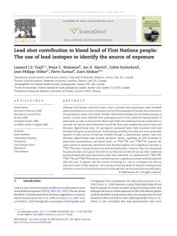 Lead shot contribution to blood lead of First Nations