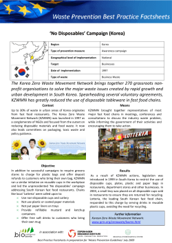 No Disposables Campaign (Korea)