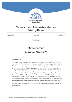 Ombudsman Gender Neutral?