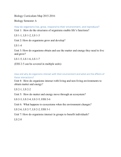 Biology Curriculum Map 2015-2016 Biology Semester A How do