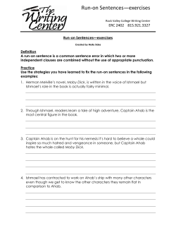 Run-on Sentences&mdash;exercises