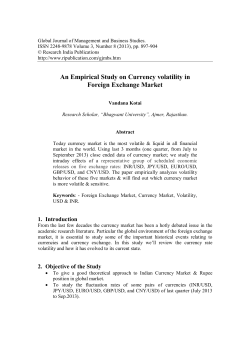 An Empirical Study on Currency volatility in Foreign Exchange Market