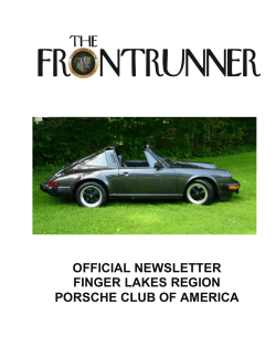 official newsletter finger lakes region porsche club of america