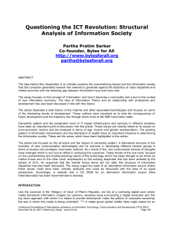 Questioning the ICT Revolution: Structural Analysis of Information