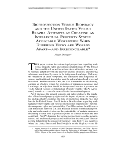 bioprospection versus biopiracy and the united