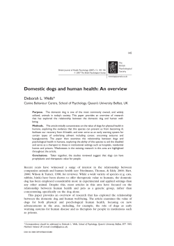 Domestic dogs and human health: An overview