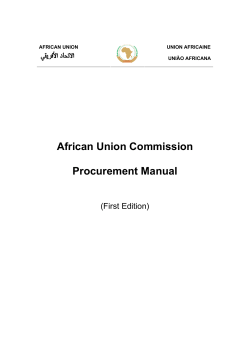 African Union Commission Procurement Manual