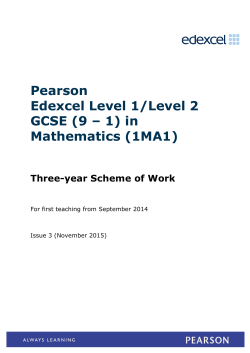 Scheme of Work Details