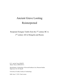 Grave reopening Xiongnu, Rob van der Veen, MAthesis