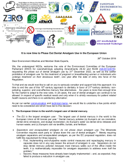 It is now time to Phase Out Dental Amalgam Use in the European