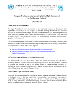 Frequently asked questions relating to the Kigali Amendment to the