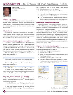 TECHNOLOGY TIPS &mdash; Tips for Working with Word`s Track Changes