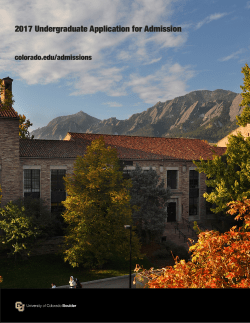 2017 Undergraduate Application for Admission