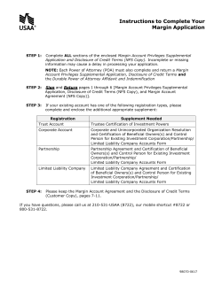 Instructions to Complete Your Margin Application