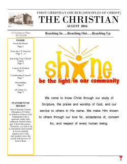 August 2016 Newsletter - First Christian Church