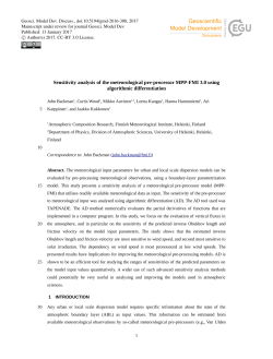 Sensitivity analysis of the meteorological pre-processor MPP
