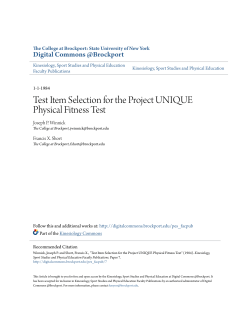 Test Item Selection for the Project UNIQUE Physical Fitness Test