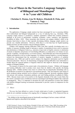 Use of Mazes in the Narrative Language Samples