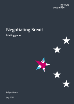 Negotiating Brexit - The Institute for Government