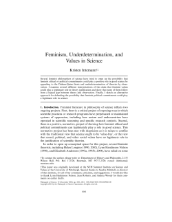 Feminism, Underdetermination, and Values in Science