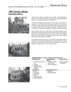 19th Century Styles Eastlake/Stick