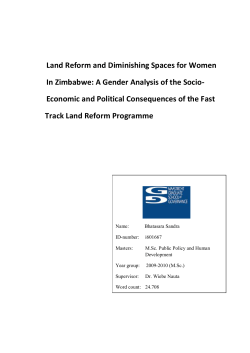 Land Reform and Diminishing Spaces for Women In Zimbabwe: A