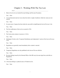 Chapter 2 - Wor ing With The Tax Law