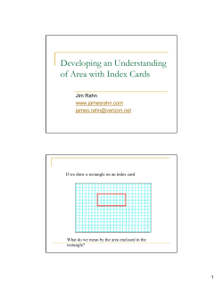 Developing an Understanding of Area with Index Cards