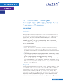 100 Hospitals CEO Insights: Adoption Rates of Select