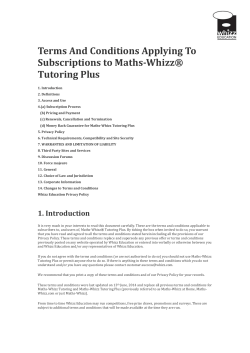 Terms And Conditions Applying To Subscriptions to - Math