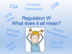 Reg W - What Does it all Mean?