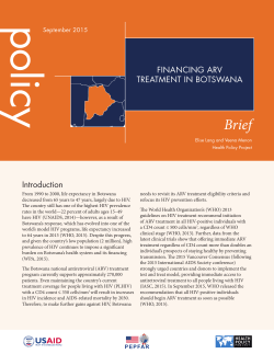 Financing ARV Treatment in Botswana