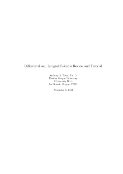 Differential and Integral Calculus Review and Tutorial