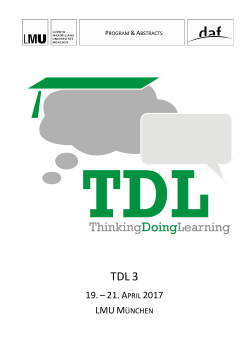 Book of Abstracts TDL 3 - Thinking, Doing, Learning 2017