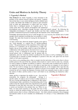 Units and Motives in Activity Theory