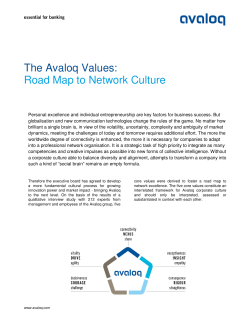 The Avaloq Values: Road Map to Network Culture