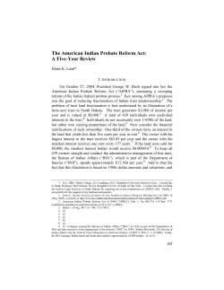 The American Indian Probate Reform Act