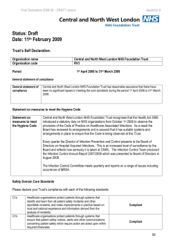 Healthcare Commission Annual Health Check Submissions