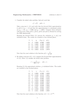 Engineering Mathematics | CHEN30101 solutions to sheet 3 1