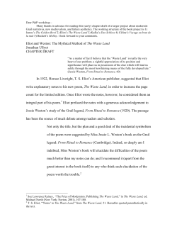 Eliot and Weston: The Mythical Method of The Waste Land Jonathan