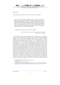 Political Skepticism and Anarchist Themes in the American Tradition