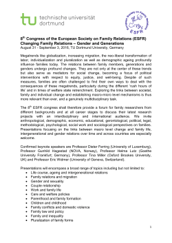 8 Congress of the European Society on Family Relations (ESFR