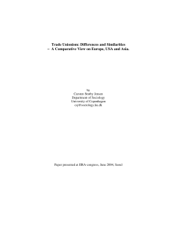 Trade Unionism: Differences and Similarities &ndash; A Comparative View