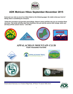 ADK Mohican Hikes September-November 2015 APPALACHIAN
