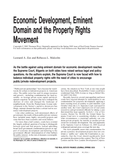 Economic Development, Eminent Domain and the Property Rights