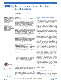 Perspective and future of evidence-based medicine