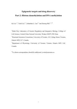 Epigenetic targets and drug discovery Part 2