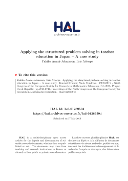 Applying the structured problem solving in teacher education in