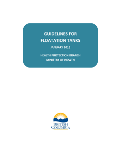 Guidelines for Floatation Tanks